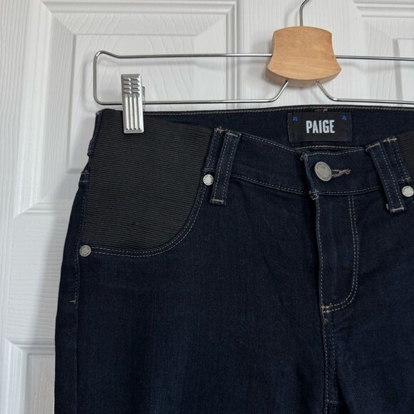 PAIGE Maternity Side Panel Verdugo Ankle Jeans in Mona Dark Wash Size 25 - Picture 11 of 16